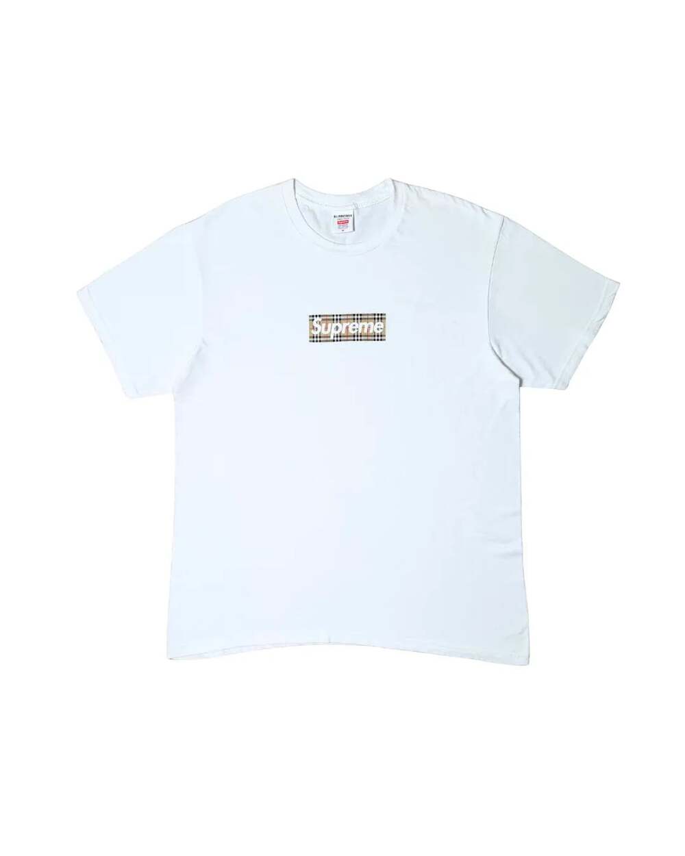 Supreme Burberry Box Logo Tee White